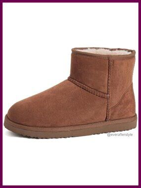 Cozy Short Bootie Slippers Fuzzy Lined Warm House Shoes Hard Bottom